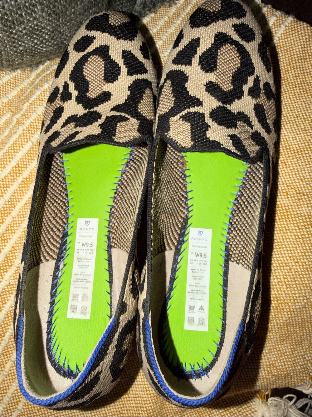 Rothy's Leopard-Print Knit Loafers in Beige and Black - Picture 8 of 9